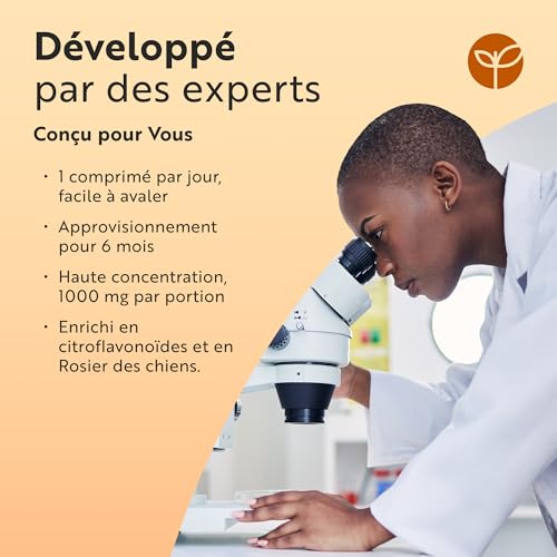 Vitamine C 1000mg - Cure de 6 Mois, 180 Comprimés Vegan - Contribue à réduire la Fatigue, au Fonctionnement Normal du Système Immunitaire et à la Formation de Collagene - Vitamin C - Nutravita – Image 5