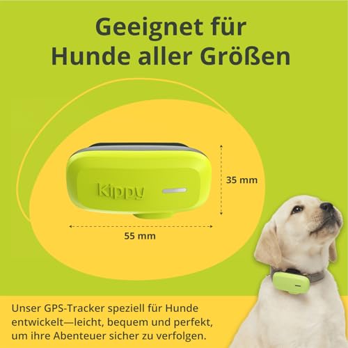 Kippy Dog | GPS for Dogs - Waterproof GPS Tracker for Dogs with Collar Attachment - Activity and Health Tracker for Your Dog, with Virtual Fence and Notifications - Green Color