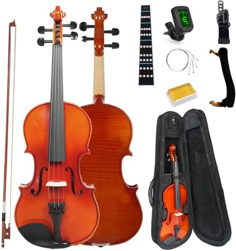 FINO Kit de violino tamanho completo 4/4, conjunto de violino par...