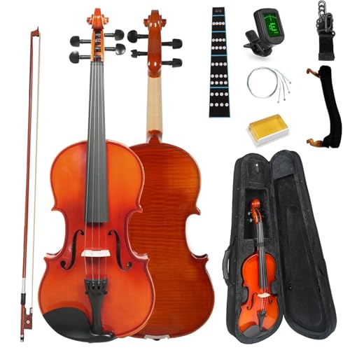 FINO 4/4 Violin Full Size Kit for Beginners (Plywood Full) (Natural)