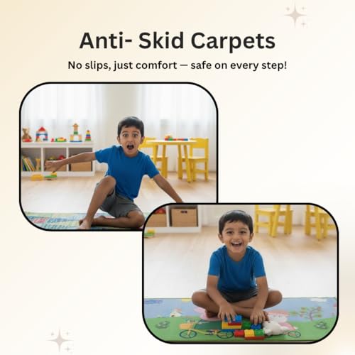 Image of Athom Living Kids Multicored Kids Runner Carpets 2x4.5ft, Anit-Skid (Peppa Pig Theme)
