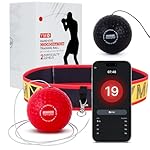 YMX BOXING® Training Reflex Ball with Counter App - Adjustable Elastic Headband, Light Weight Soft Foam Balls - Improve Coordination, Reaction Speed, Focus, Accuracy - Cardio Sports Exercise Equipment