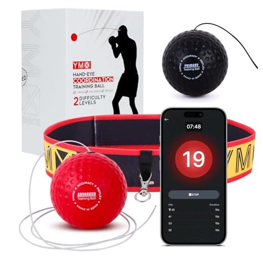 YMX BOXING Pelota Entrenamiento de Reflejos Boxeo - Banda Ajustable para la Cabeza, Bolas de Espuma Blanda Ligera - Mejor coordinación Mano/visión, la Velocidad de reacción - Deportes Ejercicio