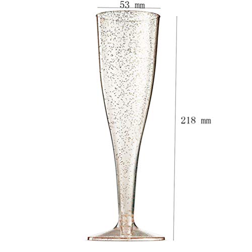 Cabilock 10 peças descartáveis de plástico taças de champanhe para banquete de coquetel, copo de vin