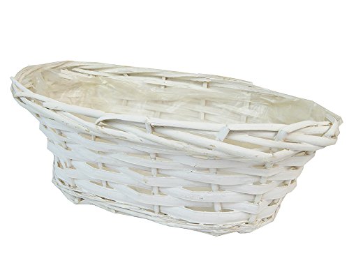 Zelda Bomboniere Cesto Ovale Bianco 27x12x10 Cm