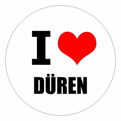 I Love DÜREN in Two Sizes Multi Colour JDM Decal Sticker Racing, 8 x 8 cm