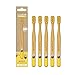 Produktbild happybrush® Vegane Bambus-Zahnbürsten für Kinder ab 6 Jahren - Kinderzahnbürste im Minions-Design - 5er Vorratspack