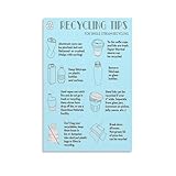 Recycling Tips For Single Stream Recycling Poster Canvas for Bedroom Living Room Decor 20x30inch(50x75cm) Unframe-style