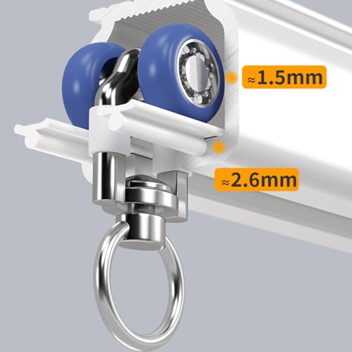Riel de techo resistente para cortinas dobles y kit separador de habitaciones 5