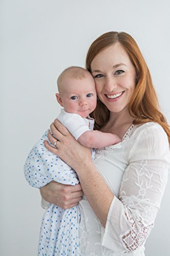 Image of Amazing Baby Silky Swaddle Muslin Blankets, Set of 2, Bamboo Viscose, Drops and Dots, Blue