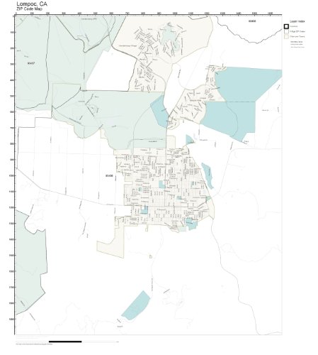 ZIP Code Wall Map of Lompoc, CA ZIP Code Map Not Laminated: Amazon.com ...
