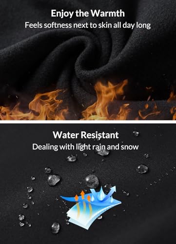 baleaf Women's Fleece Lined Pants Water Resistant Winter Thermal Warm High Waisted Joggers Sweatpants Hiking Running Leggings Black M