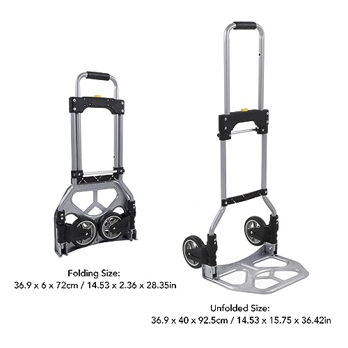 Carretilla plegable y portátil con ruedas silenciosas miniatura 6