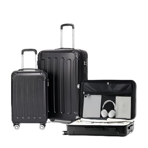 Boleedy Set 3 Valise Pièces (55/66/76cm),Sets de Bagages Rigide ABS Grande Taille Durable,Ensemble...