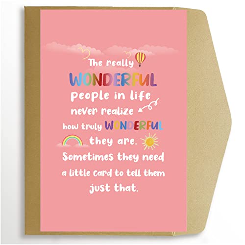 Goroar HJ-104-BH Sweet Positivity Card, Cute Encouragement Card, Thank You Card For Friend, Self Confidence Card, Friendship Card cover