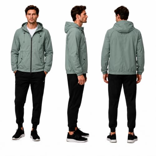 Image of Spyder Mens Windbreaker Jacket - Hooded Lightweight Breathable Hiking
