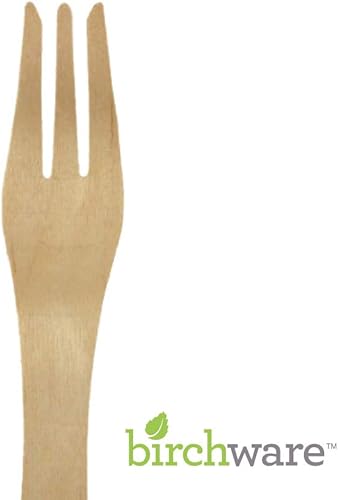 Miniatura 2 de Horquillas XL de 7 pulgadas - (24 unidades) tenedores de madera compostables, suministros biodegradables para fiestas, resistentes, tolerantes al