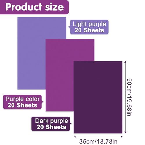 Image of NEBURORA Assorted Purple Tissue Paper Set 60 Sheets Gift Wrap Paper Violet Purple Crafts 3 Colors for Halloween DIY Arts and Crafts Wedding Birthday Holiday Gift Packaging and Party Decoration