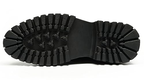 Santimon Oxfords Formal Dress Shoes for Men Patent Leather Rivets Thick Sole Derby Mens Fashion Business Casual Tuxedo Wedding Prom Shoes3