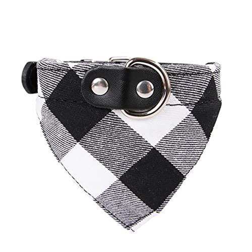 Bandana pour chien plaid lot de 2 avec collier réglable style écossais