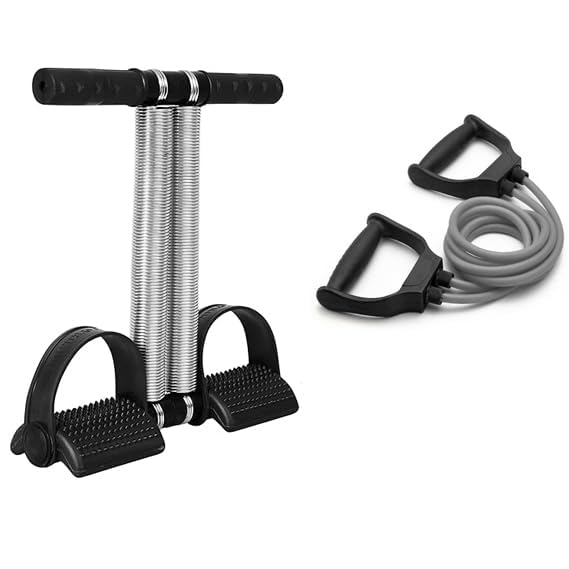 LatinX Combo of Double Spring Tummy Trimmer with Resistance Band - Complete Home Fitness Set for Core Strength and Total Body Workouts (Multicolor 03) (B0D6GC5XX7) Amazon Price History, Amazon Price Tracker
