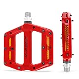 K PEDC Bike Pedals with Reflective Strips,Road/MTB Bike Pedals,Universal 9/16 Inch Mountain Bike Ped