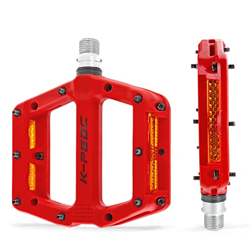 K PEDC Bike Pedals with Reflective Strips,Road/MTB Bike Pedals