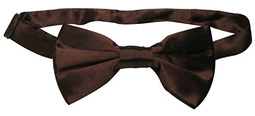 100% SILK BOWTIE Solid CHOCOLATE BROWN Color Men's Bow Tie for Tuxedo or Suit