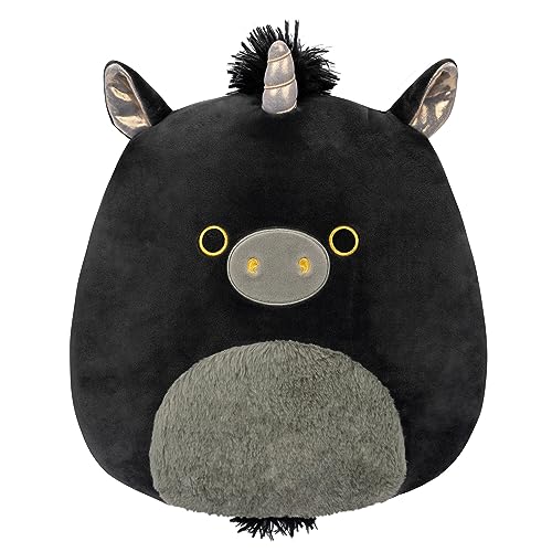 Image of Squishmallows Original 12-Inch Nicolita Black and Gold Unicorn - Medium-Sized Ultrasoft Official Jazwares Plush