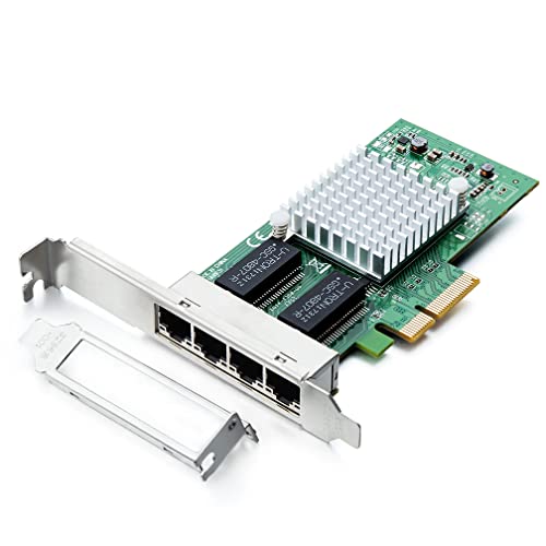 Tech Deals 🔥 1.25G Gigabit Ethernet Converged Network Card (NIC), with Intel I350 Chip, Quad RJ45 Ports, PCI Express 2.1 X4, Compare to Intel I350-T4, Server Network Adapter