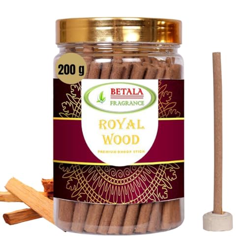 Image of Betala Fragrance Dhup Batti for Puja, 200 Gm Bamboo Less & Charcoal Free Dhoop Sticks for Pooja with Holder Stand (70-80 Stick) () | dhupkathi | | doopsticks | | doopam | (200 Gm) (Royal Woods)