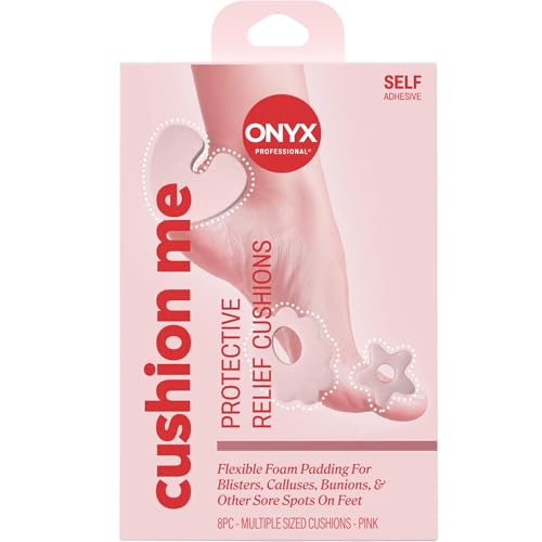 Onyx Professional Cushion Me Protective Relief Callus Cushions - Flexible Foam Padding for Blisters, Calluses, Bunions & Other Sore Spots on Feet, 8 Patches
