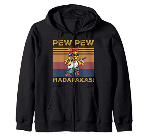 Pew Pew Madafakas Funny Chick Lover Gift Vintage Retro Sudadera con Capucha
