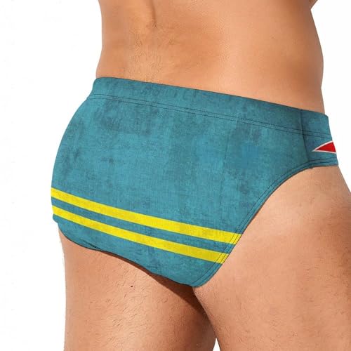 Vintage Aruba Flag Men's Swim Briefs Low Waist Bikini Swimsuit Underwear Beach Swimwear3