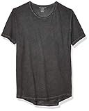 Maschinenwaschbar. Majestic Filatures Herren J501-HTS049 T-Shirt, 075 Handgefärbt von Noir, Groß