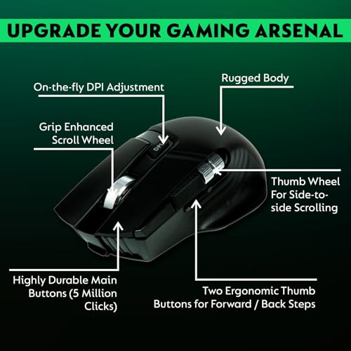 Image of Corporal StrikeX Gaming Mouse | 10,000 DPI Adjustable | RGB Lighting | 1000Hz Polling Rate | Ultra-Fast Response | Dual Mode Wired & Wireless | Ergonomic Design for Gamers - Black