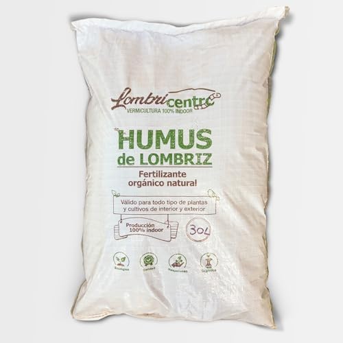 Humus de lombriz cultivado en Interior. Saco de 30L (15kg). Abono...