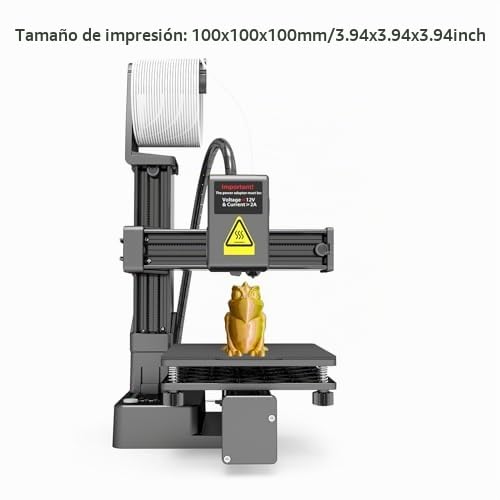 Denash Impresora 3D para Principiantes Máquina de Impresión 3D Fácil de Usar Tamaño de Impresión Compacto de 4x4x4 Pulgadas con Alta Precisión Calentamiento Rápido para (Black)