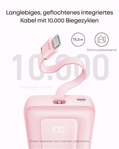 Anker Zolo Powerbank 20000mAh 30W Max, integriertes USB-C Kabel – Ansicht 4
