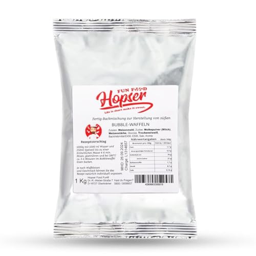 Premium Bubble Waffelteig Backmischung Egg Nugg 1 Kg für 2 25 Kg fertigen Teig für ca 25 Bubblewaffeln