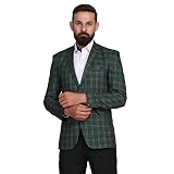 TAHVO Blazer de cuadros de tweed para hombre, Verde 3, 50