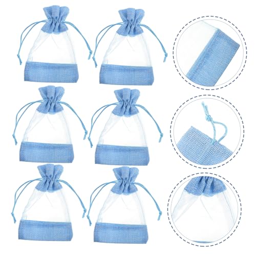 Cabilock 10 bolsas de lino para flores secas azul miniatura 7