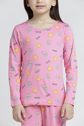 Image of T2F Girls Cotton Printed Pajama Set