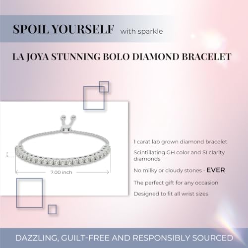 Lab Grown Diamond Bracelets for Women | 1/4-1 Carat White Gold Plated Sterling Silver Adjustable Bolo Diamond Bracelet3