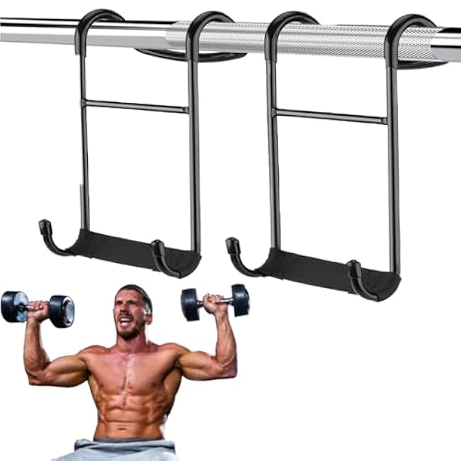 2-Pack Dumbbell Spotter Hooks,Heavy Power Dumbbells Rack Attachments for Dumbbell Bench Press Hold Up 225LB, Safety Connector Perfect for Hanging Dumbbells to Barbells for Chest Workout
