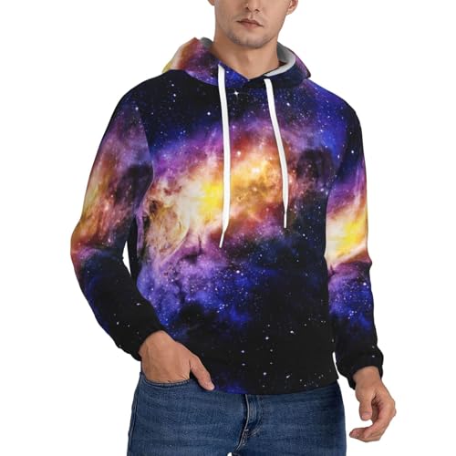Sweat à capuche doublé pour homme : sweat chaud hiver galaxie
