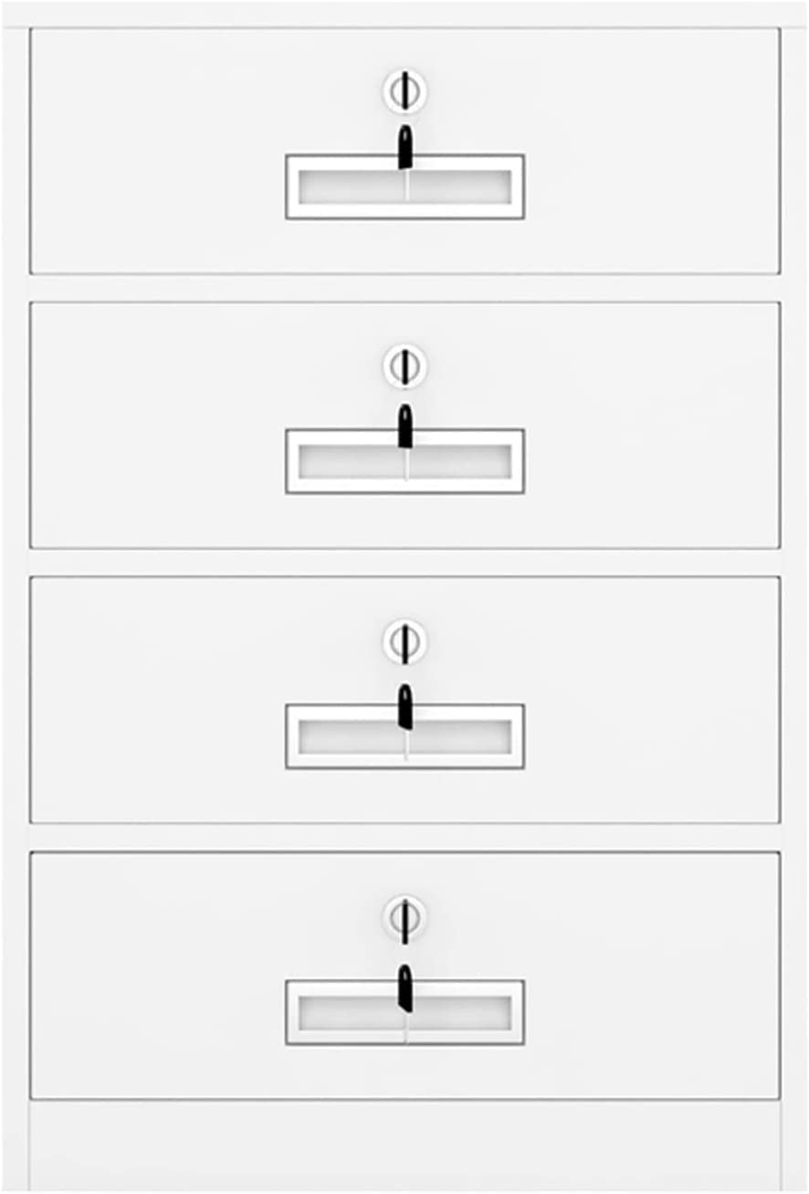 SaryEdge Metal Document Holder with Lock for Office Under-Desk Storage with Included Document Boxes White Portable for Files and Papers,Blanc