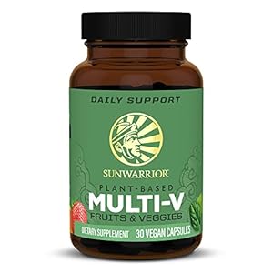 Sunwarrior Multivitamin for Men & Women from Fruit Vegetables & Whole Foods Multivitamins Vitamin D Vitamin C Vitamin E Vitamin B Complex Vegan Plant Based Gluten Free Raw | Multi V 30 Capsules