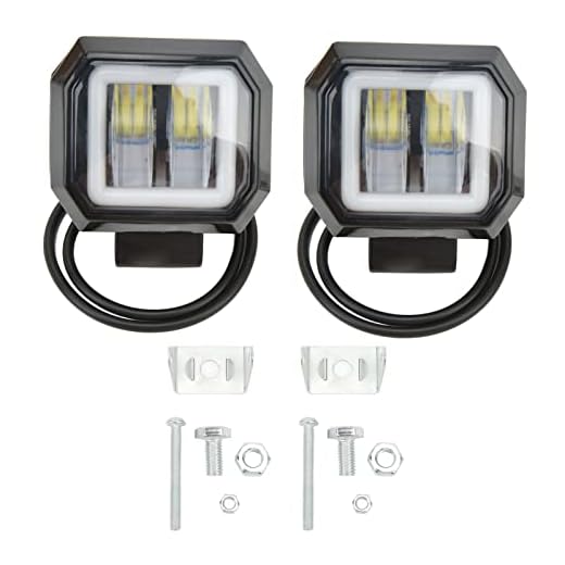 Barra de luz LED 20W 6500K para caminhões off-road SUV ATV, DRL Posicionamento lateral Faróis de neblina LED Pods de luz (abertura amarela)
