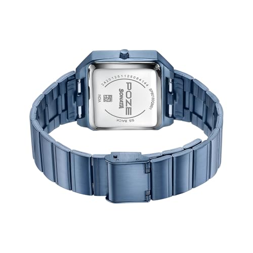 Image of Sonata Poze 8 Quartz Analog with Blue Dial Blue Stainless Steel Strap Watch for Unisex - SP80160QM01W